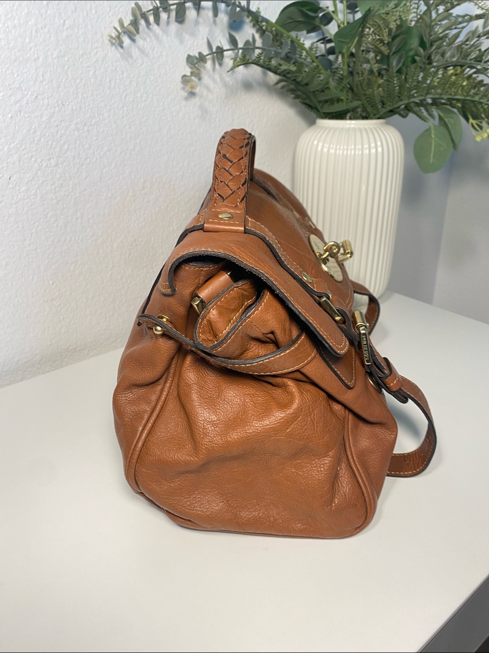MULBERRY Alexa Leather Satchel In Oak - Picture 8 of 17